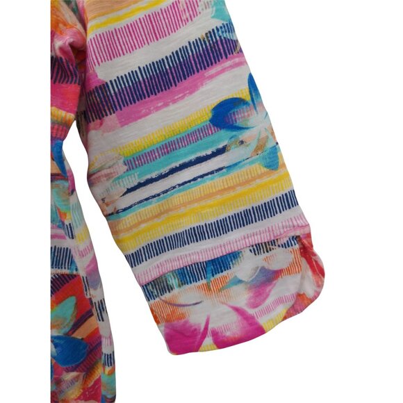 Onque Casual Lightweight Jacket Womens M Floral Zip Front Spring Summer - Picture 3 of 9